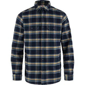 Pánská košile pánská košile s dlouhým rukávem FJÄLLRÄVEN Övik Heavy Flannel Shirt M Dark Navy-Buckwheat Brown - M