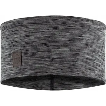 Čelenka Hřejivá čelenka Buff z Merino vlny Wide Headband MULTISTRIPE FOG GREY