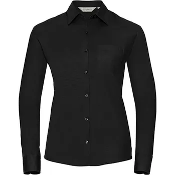 Russell Collection Dámská popelínová košile L/S Pure Cotton Easy Care Barva: black, Velikost: M G_Z936F