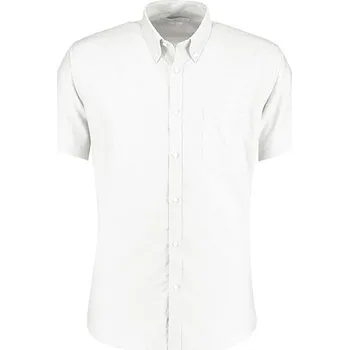 Pánská košile Kustom Kit Pánská Slim Fit Workwear Košile Oxford s krátkým rukávem Barva: white, Velikost: 39/40 (M/15H) G_K183