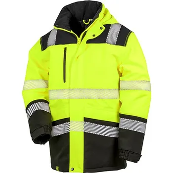 Pánská casual bunda Result Safe-Guard Potisknutelný nepromokavý softshellový bezpečnostní plášť Barva: Fluorescent Yellow, Velikost: S G_RT475