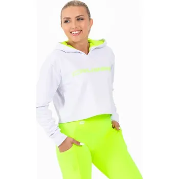 Dámská mikina Crop mikina CRUSSIS dámská krátká WHITE YELLOW S