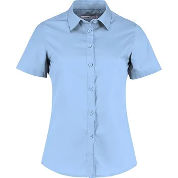 Dámská košile Kustom Kit Dámská popelínová košile na míru s krátkým rukávem Barva: Light Blue, Velikost: 40 (14) G_K241