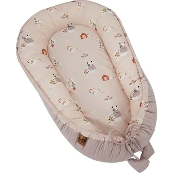 Hnízdečko pro miminko EKO Hnízdo pro miminko VELVET My farm Powder pink 90x60 cm