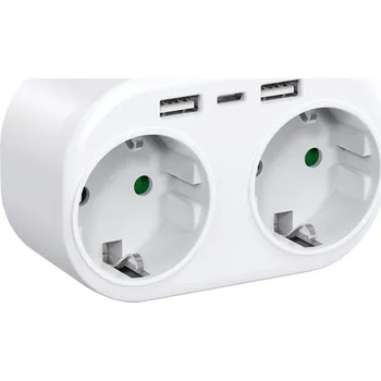 SÍŤOVÝ ROZBOČOVAČ ZLODĚJKA 2 ZÁSUVKY + USB C