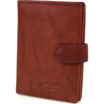 Kabelka BAG STREET peněženka z pravé kůže hnědá - unisex