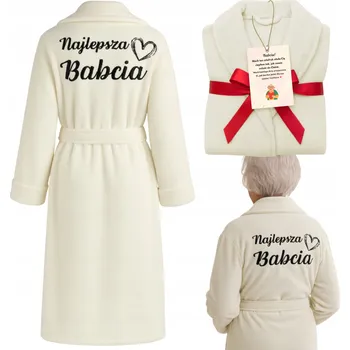 Dámský župan Dámský župan pro babičku s výšivkou DÁREK ke Dni babiček, svátku, narozeninám, velikost S/M
