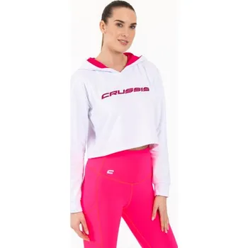 Dámská mikina Crop mikina CRUSSIS dámská krátká WHITE PINK XS