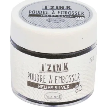 Speciální výtvarná barva Aladine Izink Embossovací prášek Silver 25 ml
