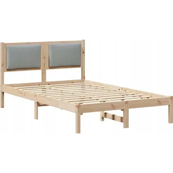 Postel Rám postele Světle šedá 120 x 190 cm Masivní borové dřevo