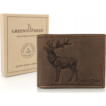 Peněženka Green Deed peněženka pravá nubuková kůže hnědá - muž