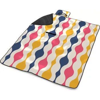 deka Sablio Plážová deka Barevné křivky: 200x140 cm