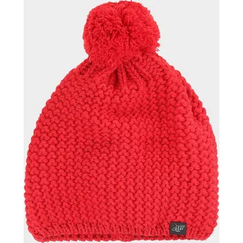 Čepice 4F Zimní Čepice s bambulí pánská - červená M