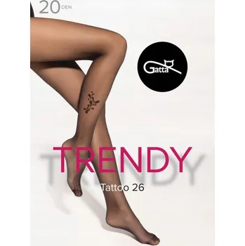 Dámské punčochy Hladké Punčocháče Gatta TATTOO 26 20 DEN černé Nero velikost 3
