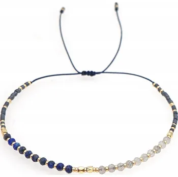 Náramek Zlatý náramek Korálky korálky z lapisu lazuli Měsíční Kámen 4 mm