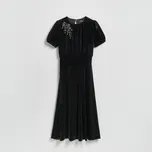 Reserved - Velurové midi šaty - černý - 207IT-99X - 207IT-99X-XS