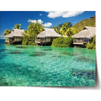 Plakát Sablio Plakát Chatky na moři - 60x40 cm