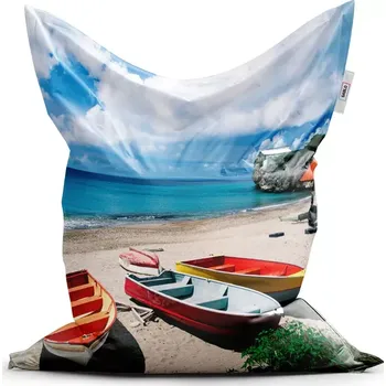 Sedací pytel Sablio Sedací vak Classic Loďky na pláži - 150x100 cm