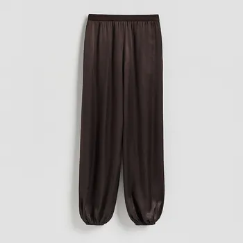 Dámské kalhoty Reserved - Viskózové kalhoty - tmavě hnědá - 337KB-89X - 337KB-89X-XS