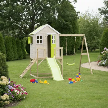 Zahradní domek ArtWD Dětský zahradní domek s hřištěm VILLA | limetková