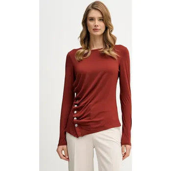 Pánské tričko Tričko s dlouhým rukávem Sisley oranžová barva, 3JPXL108C 82A, vel. M