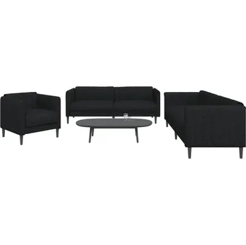 Pohovka 3dílná sedací souprava černá textil IM_3209231