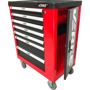 Verke Montážní vozík s nářadím 7 zásuvek se skříňkou 250ks 10957 V33107