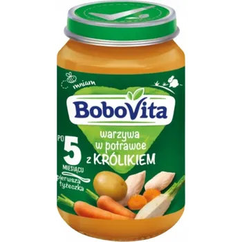 Dětská výživa Příkrm BoboVita Zelenina s králíkem v omáčce od 5. měsíce 190 g
