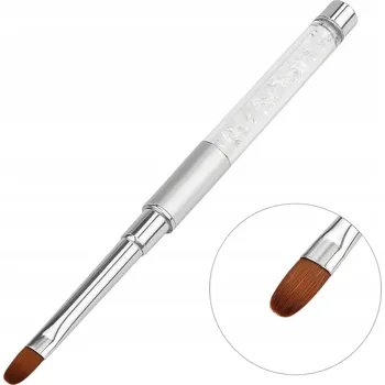 Kosmetický štětec Štětec na gel Nail World se syntetickými štětinami, stříbrný