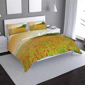 Povlečení Sablio Povlečení Pole vlčích máků - 140x220 / 90x70