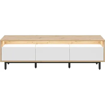 Televizní stolek TV stolek Gap 190 cm se 3 zásuvkami - Black Red White - BRW Dub Artisan / Bílá 190x55 cm