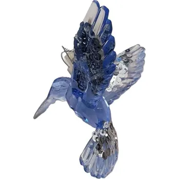 Vánoční dekorace KURT ADLER Vánoční ozdoby - kolibřík modrý s glitry