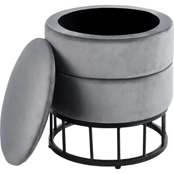 Taburet Taburet velvet šedá P3-FXJG B