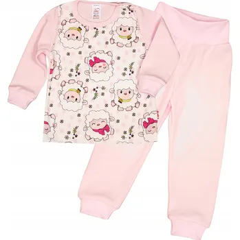 Dámské pyžamo PYŽAMO kolekce z ORGANICKÉ BAVLNY GOTS Ovečky Růžová vel. 80 KLEKLE