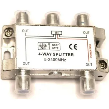 Příjem digitálního pozemního vysílání SAR04 Sat.rozbočovač 4x 5-2500MHz 1xDC