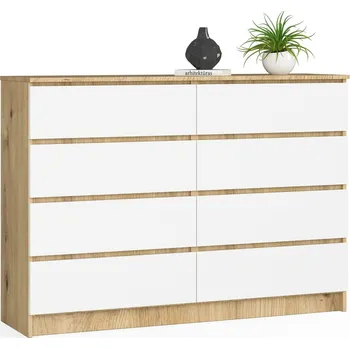 Dětská skříň KOMODA K140 8SZ CLP DUB ARTISAN / BÍLÁ