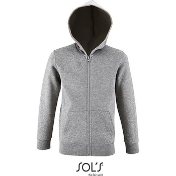 Chlapecká mikina SOL´S Dětská mikina s kapucí na zip Barva: Grey Melange, Velikost: 12 Years (142/152) G_L02092