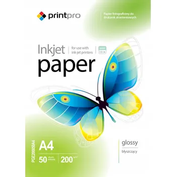 Kancelářský papír Lesklý fotopapír PrintPro A4 200 g/m2 50 ks