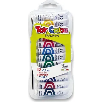Vodová barva Temperové barvy Toy Color - 12 barev, tuba 7,5 ml