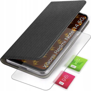 Pouzdro na mobilní telefon Flipové pouzdro Kingglass pro Xiaomi Redmi Note 14, černé