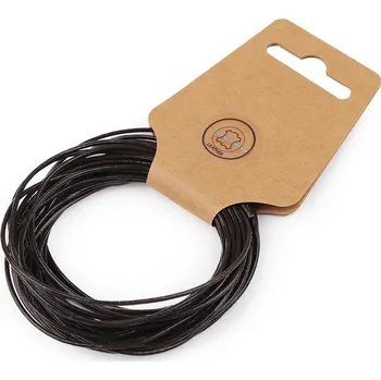 Kožená šňůrka Ø1,5 mm, střední, 2 hnědá lakovaná