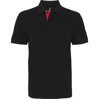 Asquith & Fox Pánské klasické kontrastní polo Barva: black, Velikost: 3XL G_AQ012