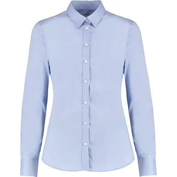 Kustom Kit Dámská strečová košile Oxford s dlouhým rukávem na míru Barva: Light Blue, Velikost: 36 (10) G_K782
