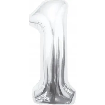 Balónek Balón Číslice Číslice 1 Narozeniny Stříbrný 85 cm