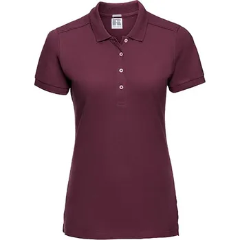 Russell Dámské Stretch Polo Barva: burgundy, Velikost: XXL G_Z566F