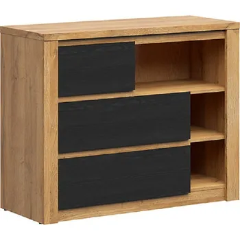 Komoda Walton komoda KOM3S, Dub velký/Dub černý 105x84x42 (SxVxH)