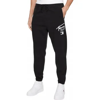 TOMMY HILFIGER PÁNSKÉ TEPLÁKY TJM REG ZIP SPRAY SWT PANT ČERNÉ L