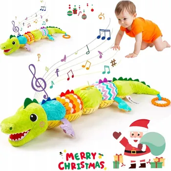 SENZORICKÁ HRAČKA PRO MIMINKA HUDEBNÍ PLYŠOVÝ ANTISTRESOVÝ KROKODÝL