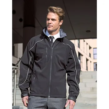 Pánská softshellová bunda Result WORK-GUARD Soft Shell bunda s kapucí Barva: Modrá, Velikost: S G_RT118