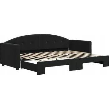 Pohovka VidaXL Rozkládací pohovka, černá, 80x200 cm, samet